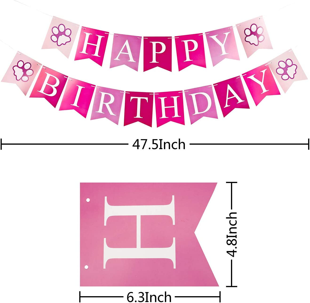 Dog Birthday Party Supplies Bandana Hat Banner Set Boy Girl Cute Bow Tie Scarf Dog Birthday Decorations (Pink,Dog Girl)