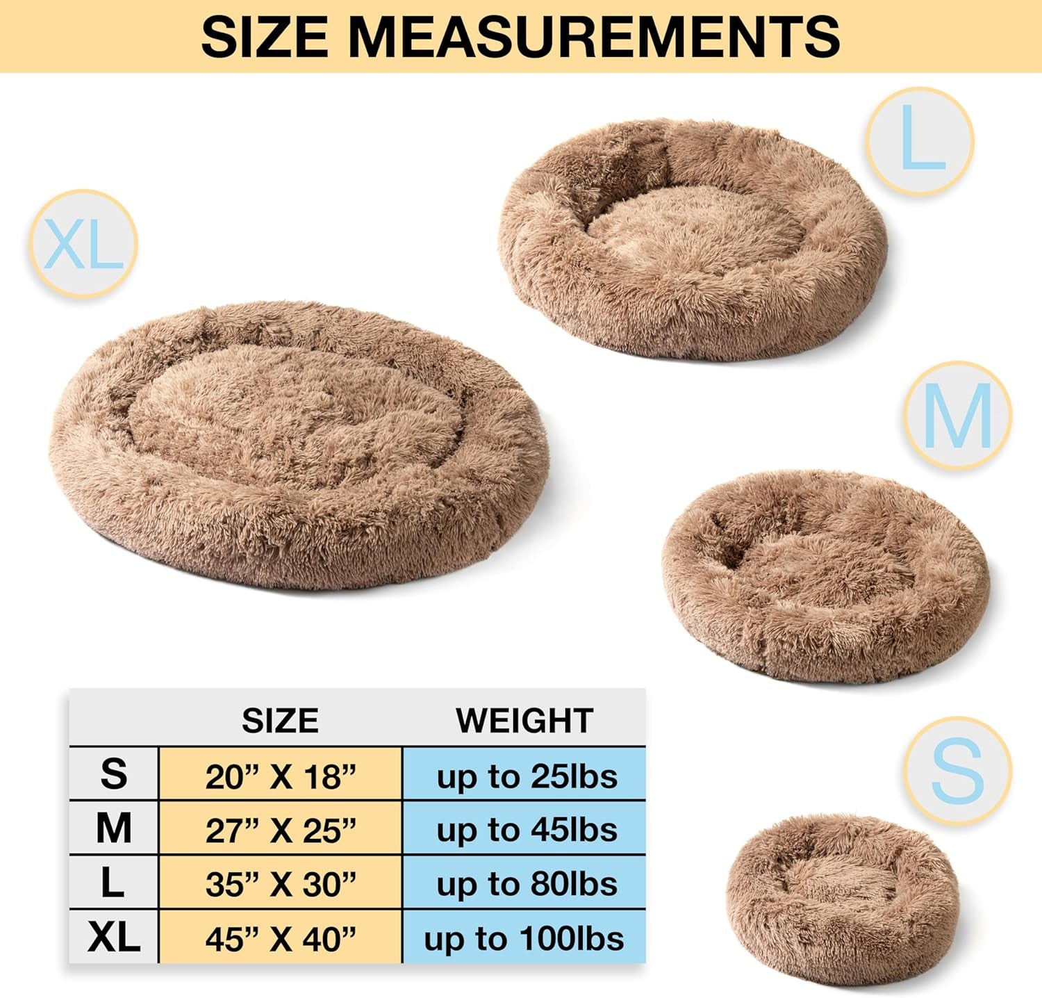 Luxury Pet Beds for Dogs and Cats| Donut Cuddler| Cozy Soft Material| Easy Machine Washable| All Breeds and Sizes| Small| Medium| Large| X-Large (X-Large)